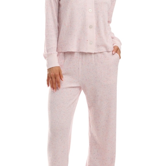 Tommy Hilfiger Women's Speckled Waffle-Knit Cardigan Top and Pajama Pants Set - Picture 2 of 2